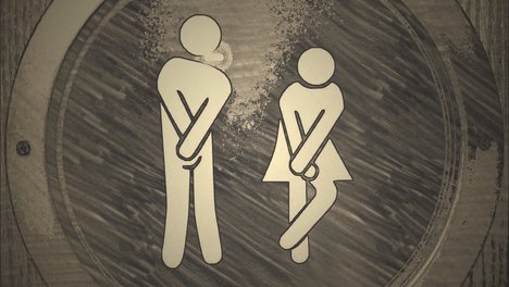 WC Schild mit Darstellung von Mann und Frau